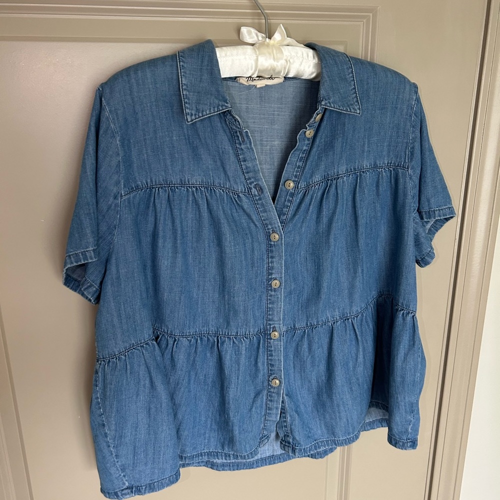 Madewell Jean peplum top